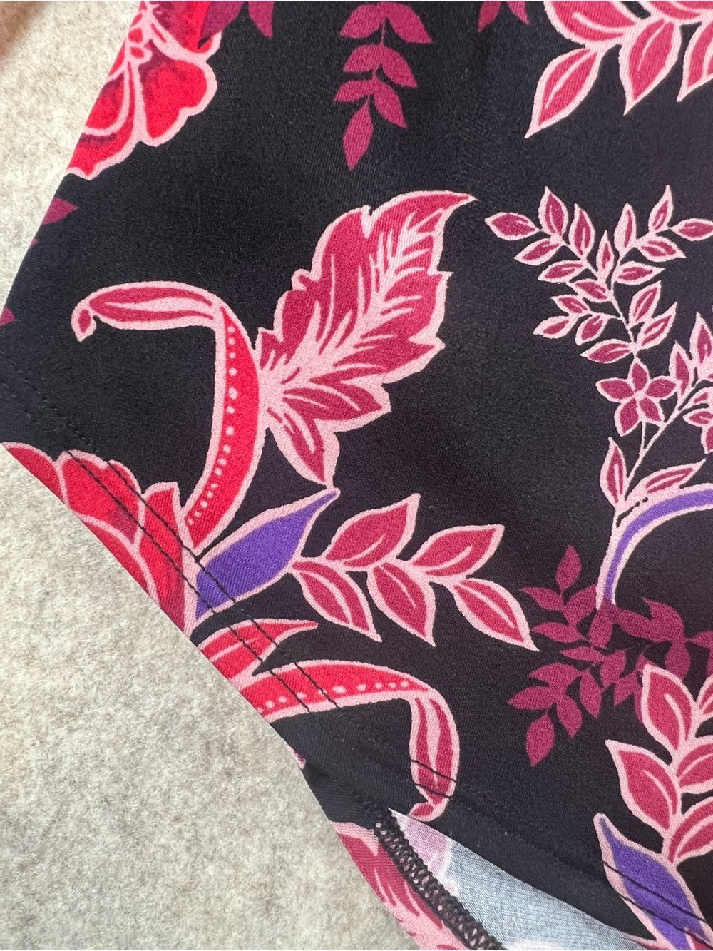 White House Black Market Floral Tunic Blouse Sheer Sleeve M - Picture 9 of 13